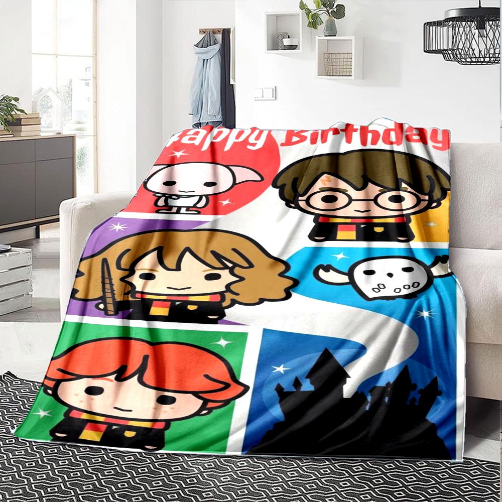 Harry Potter Theme Printed Blanket - Perfect for Couch, Bed, Travel & Outdoor Use | Machine Washable, Cozy & Durable.
