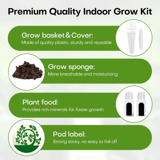 Набор для гидропоники с семенами и корзинами для посадки, более 350 семян, включая базилик, петрушку, кинзу, многоразовые пластиковые корзины, принадлежности для гидропонной посадки