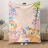 1pc, Duffy and Friends (3) Cozy Flannel Throw Blanket, Perfect Gift for Bedroom, Living Room, Travel, Camping, Car, Beach, Office Naps, Ideal Sofa Bla
