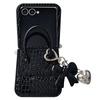 For Samsung Galaxy Z Flip7 5G Case Handbag Crocodile Texture Leather+PC Phone Cover with Bow Heart Pendant