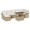 8-Piece Garden Sofa Set with Beige Covers Poly Rattan, 2-Seater Garden Sofa with Storage and Covers 3357064