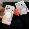 Лазерный градиентный разноцветный матовый чехол-броня IMD для iPhone17Pro, магнитный, защитный чехол Apple 16