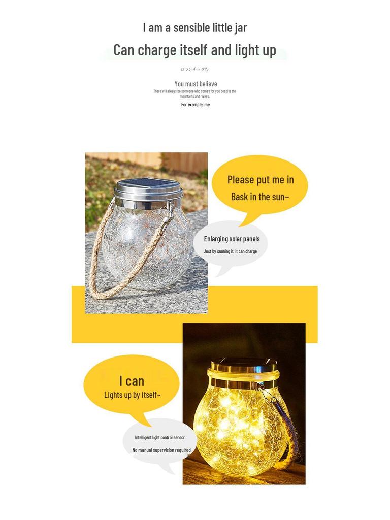 Solar-Powered Outdoor Garden Hanging Light - Glass Mason Jar Christmas Decoration