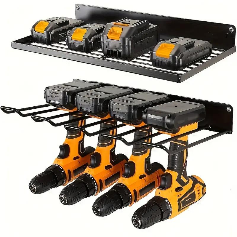 2 Pcs of Heavy-duty Power Tool Storage Box Wall-mounted - Garage Storage Rack Set for Drill Rod Rack Organization and Storage.