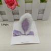 5 Pairs Soft Texture Rabbit Ears Hair Pin 3D Design 3D Hair Pin Hair Accessories  For Children