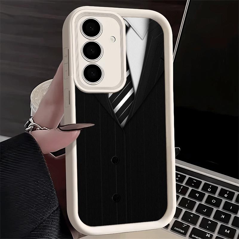 Phone Case for Samsung Galaxy S26 S25 Ultra S24 FE Man Suit Shirt Tie Cool Shell S23 Plus S22 + S21 S20 5G Soft Silicone Funda