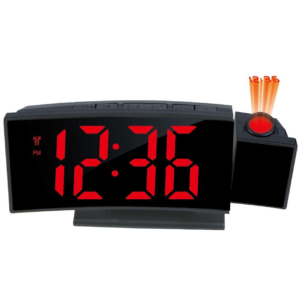 Calendar Display Digital Clock 180° Rotating Projection Electronic Clock Bedroom Use