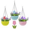 6Pcs Double-Sided Tulip Layered Tray Decoration Candy Color Plastic Floral Decoration  Easter Party