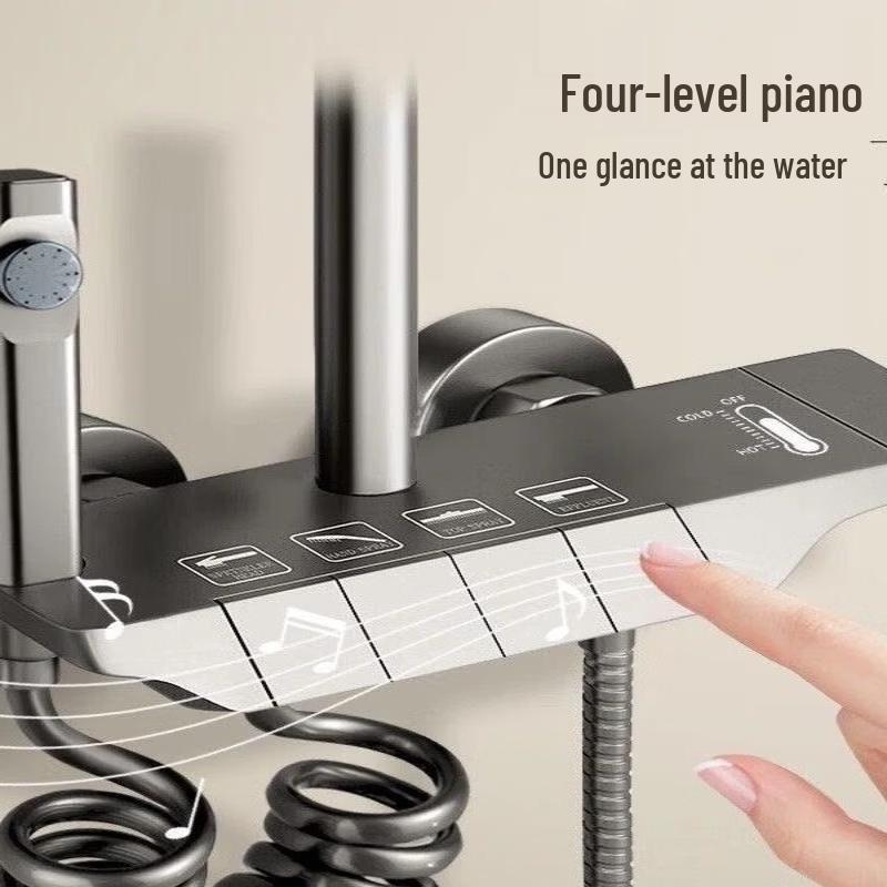 Термостатическая душевая система цвета «оружейный металл»