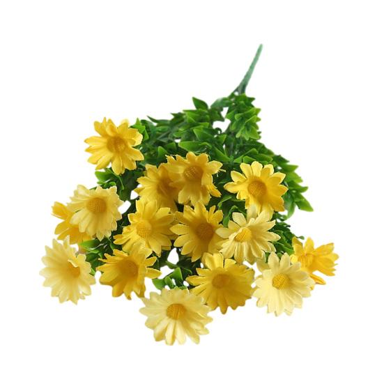 Искусственный цветок с зелеными листьями Реалистичный Устойчивый к УФ-лучам Поддельный шелковый букет цветов В помещении На открытом воздухе Сад Патио Балкон Домашнее украшение