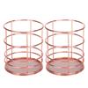2Pcs Rose Gold Desktop Storage Basket Hollow Design Storage Container  Chopsticks Container