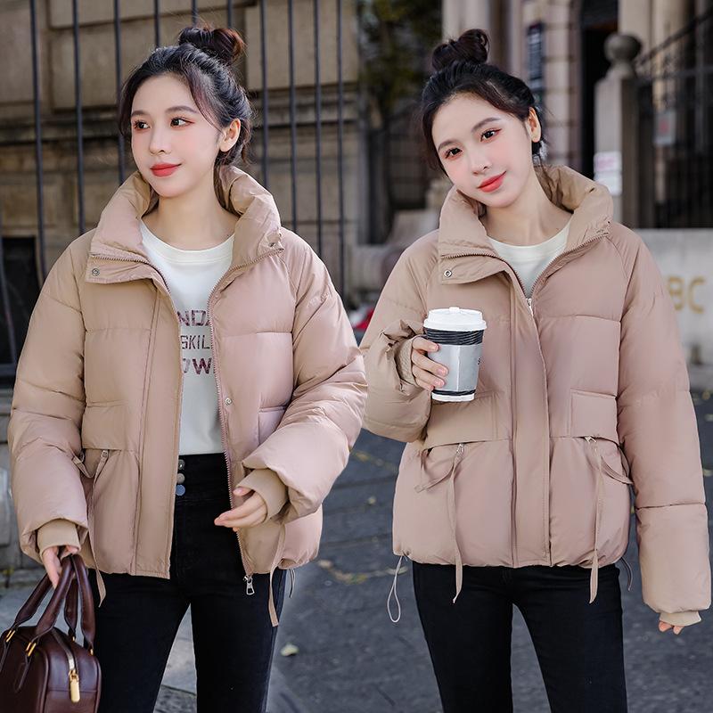 2025 короткая хлопковая куртка женская зимняя новая корейская модная куртка-пуховик универсальная стеганая куртка утолщенная хлопковая куртка