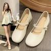 Туфли Мэри Джейн Женские однобортные туфли на толстом каблуке Туфли на низком квадратном каблуке Нежные туфли из сои