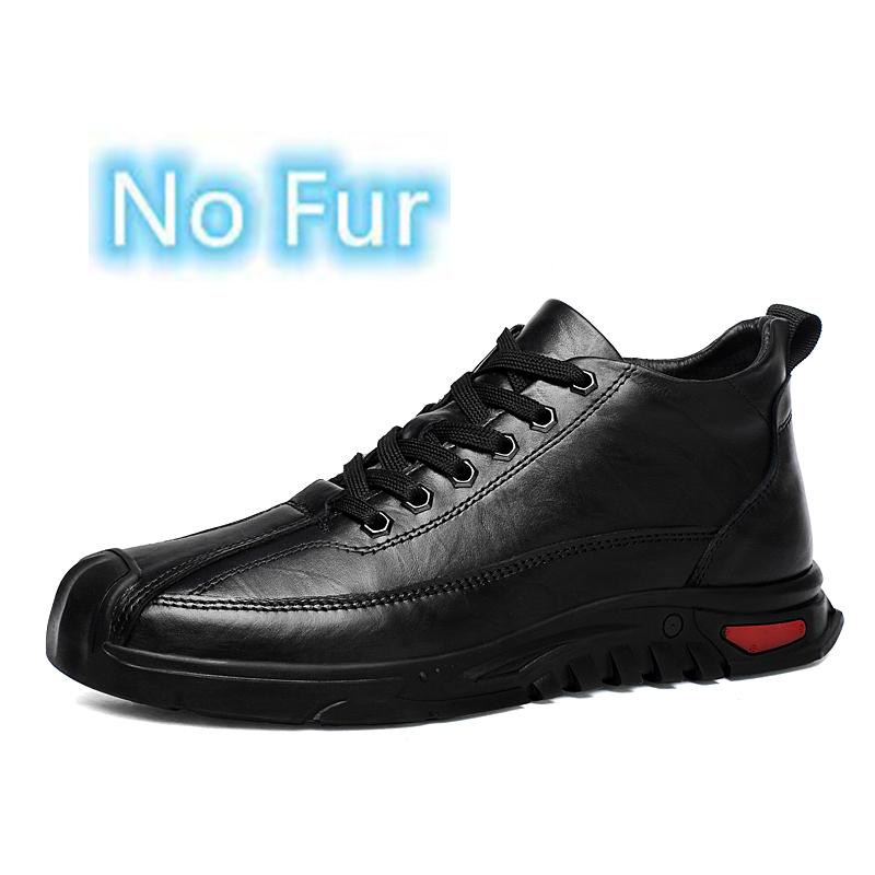 Высококачественная мужская повседневная обувь из натуральной кожи, теплая зимняя обувь, модные кроссовки для ходьбы, нескользящая обувь для треккинга класса люкс