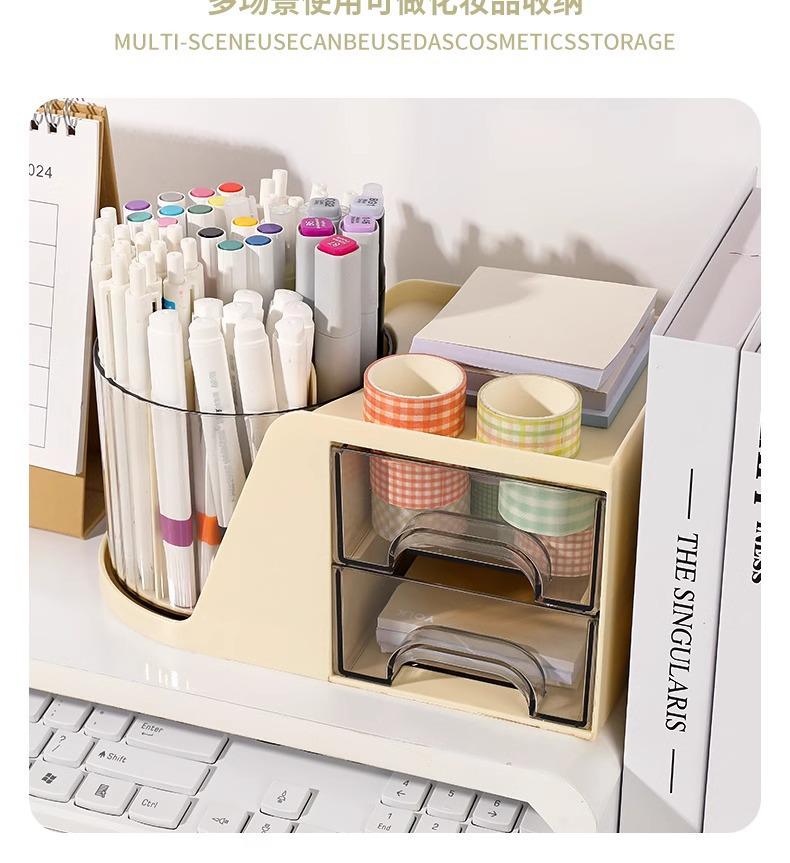 360° Rotating Pen Holder: Luxurious, Multifunctional, Large-Capacity Desk Storage for Students and Offices