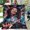 Поп-певец R-Reggae Боб Марли Плед на четыре сезона Покрывало на диван Покрывало для путешествий Плюшевое одеяло Одеяло для перерыва в путешествии/офисе Подарок