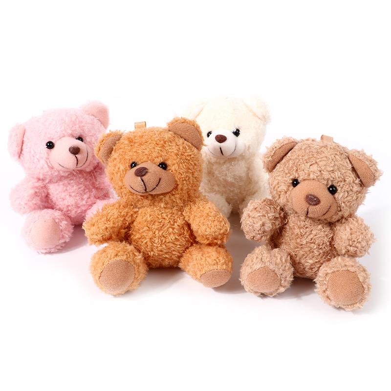 10Cm Cute Cartoon Bear Plush Doll Stuffed Bear Dolls Keychain Bags Pendant For Kids Girls Birthday Gifts
