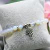6mm Classic Round Moonstone Opal Beads Natural Stone Bracelet Hand Chain Women Girls Umbrella Pendant Tibet Silvercolor Jewelry