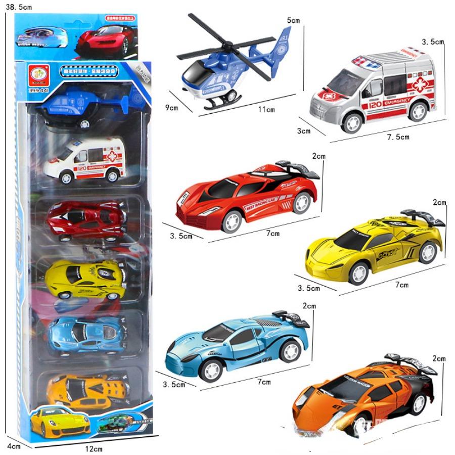 6 шт./1 компл., модель автомобиля, игрушка, пожарная машина, самолет, полицейская инженерная модель для мальчиков, Рождественский подарок, литой под давлением 1/64, игрушечный автомобиль с откатным механизмом