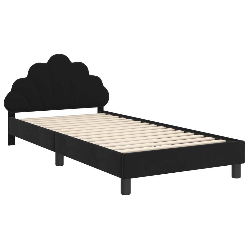 Kids Bed Frame with Headboard Black 80 x 200 cm Velvet