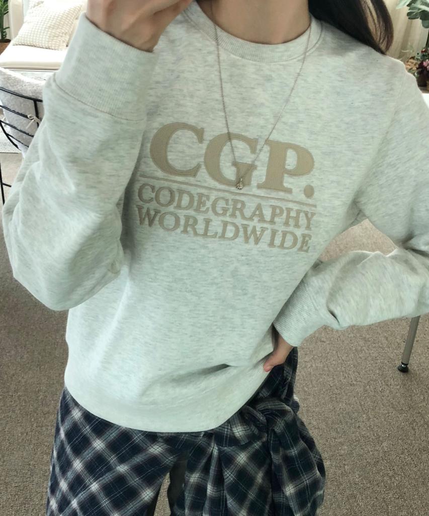 CGP (женщины) Свитшот с квадратным логотипом_Овсяный