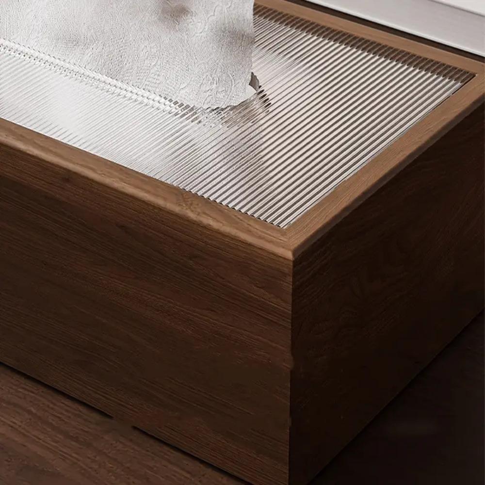 Rustic Wood Draw Paper Box Rectangle Napkin Holder Home Decor Walnut Wood Grain Tissue Box Kitchen