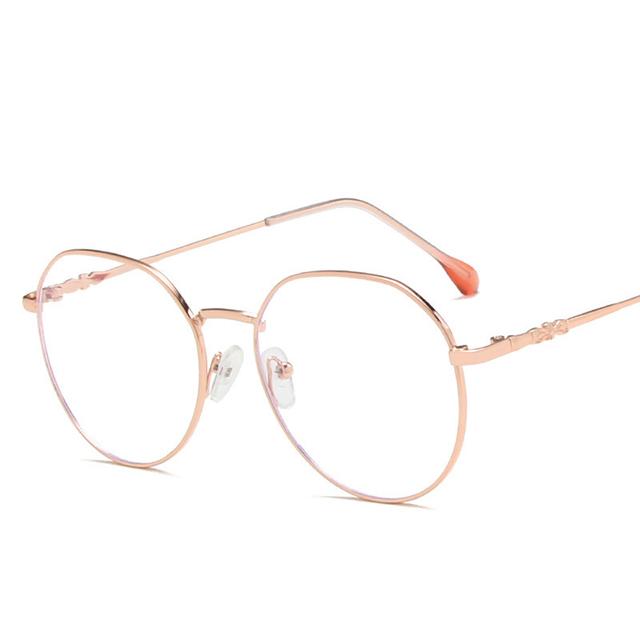 Metal Frame Glasses Anti Blue Light Polygon Round Glasses Unisex Blue Ray Blocking Optical Eyeglasses Car Transparent Eyewear