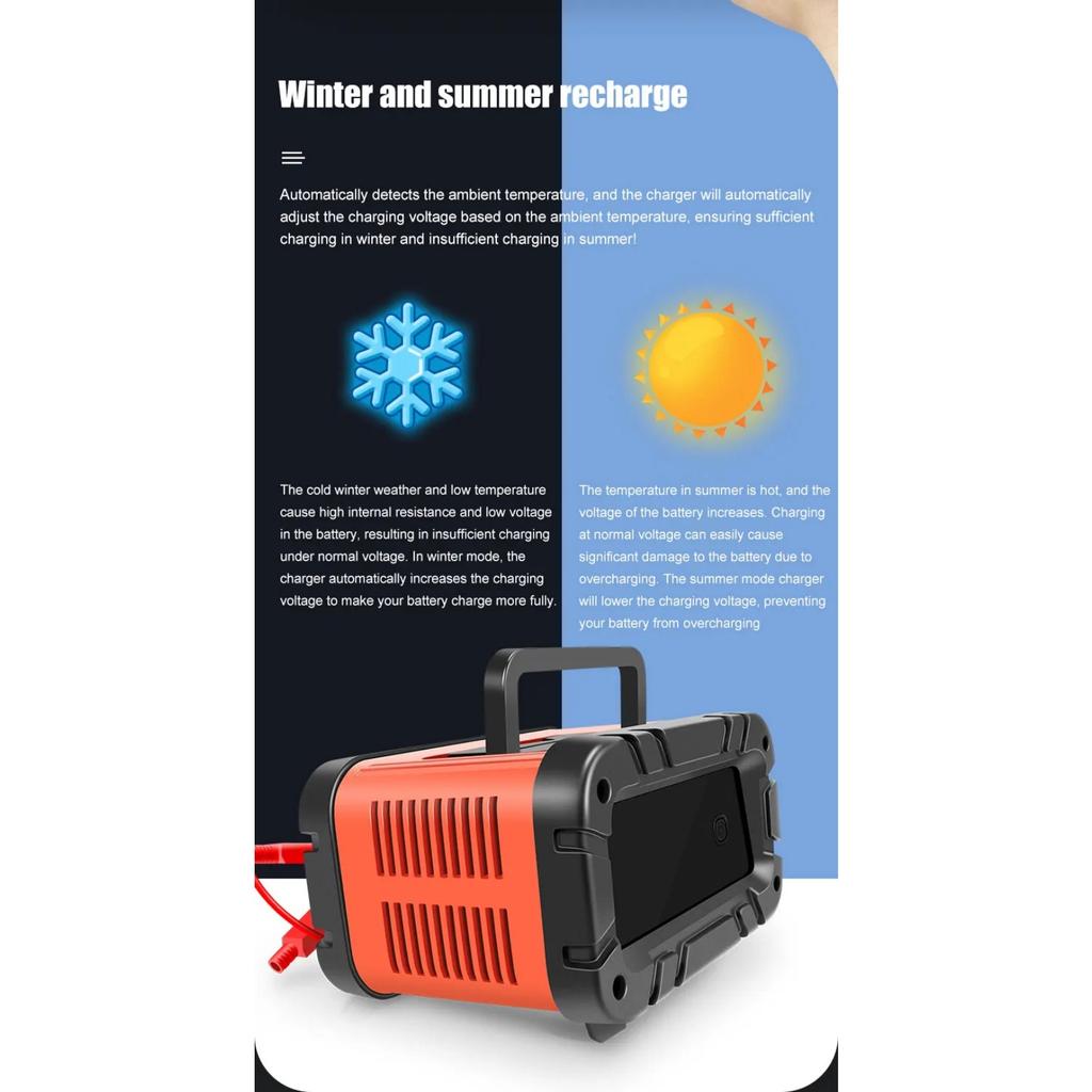 7-сегментное 10A/5A/6A автомобильное зарядное устройство для мотоцикла 12V/24V интеллектуальное зарядное устройство литиевый AGM GEL свинцово-кислотный LiFePO4 зарядное устройство для автомобиля