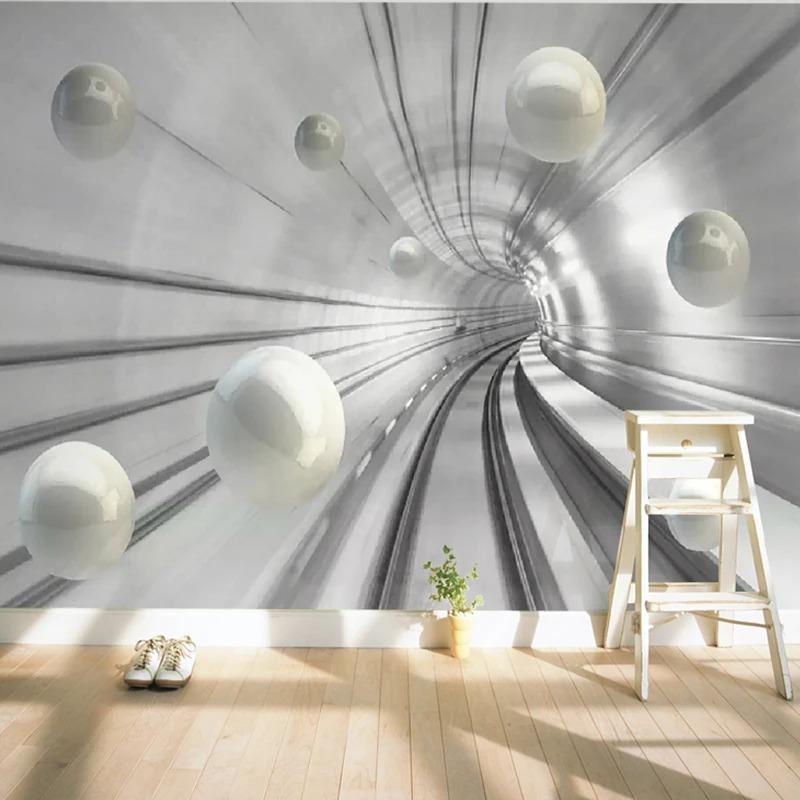 Modern Photo Wallpaper Abstract Tunnel Space Sphere 3d Wall Mural Living Room Bedroom Home Decor Wall Papers