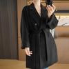 Женское пальто из 100% шерсти TIDENOVEL Осеннее шерстяное длинное пальто Ручной работы Пальто-бушлат Зимняя теплая шерстяная длинная куртка Пальто