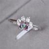 Animal Bear Cat Dog Paw Rainbow Blue Fire Opal Rings For Women 925 Sterling Silver Filled Zircon Heart Claws Wedding Thin Ring