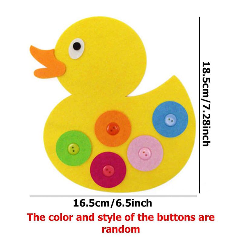 DIY Nonwoven Fabric Material Package Tie Button Puzzle Felt Little Fish Frog Duck Children Early Education Puzzle Toys TMZ