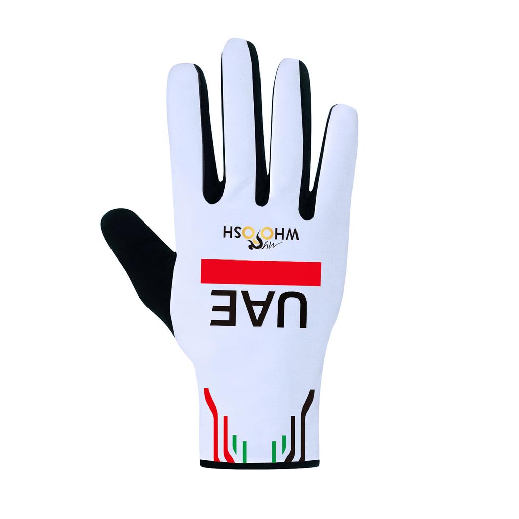 Fluor Yellow 2026 UAE Sports Cycling Gloves Full Finger Men Road Bike Gloves Running Fitness Warmth Gym Riding Bicycle Gloves