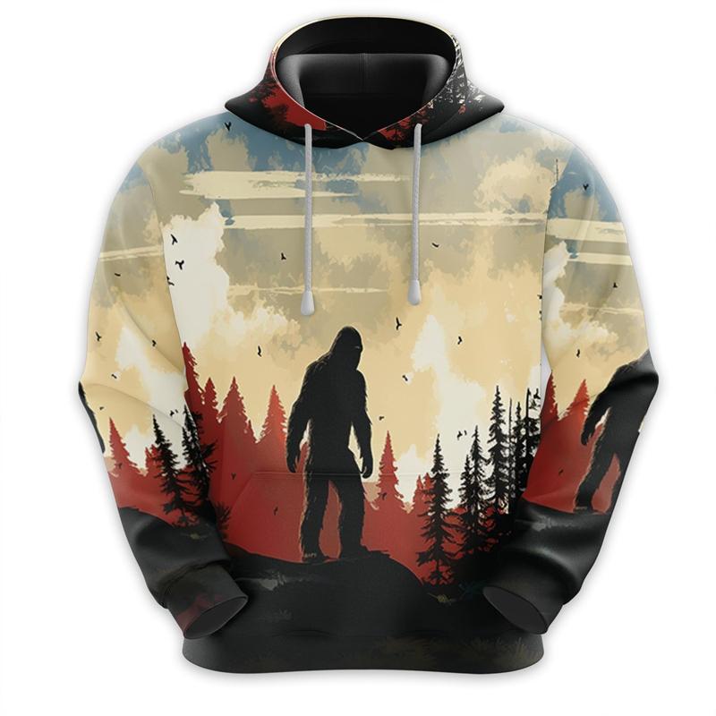 Толстовки с принтом Bigfoot Love, модные толстовки с капюшоном Sasquatch для мужчин, одежда, спортивный костюм Big Foot для женщин, пуловеры для мальчиков 2000 года