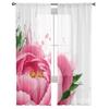 Розовый пион шифоновые прозрачные шторы для гостиной спальни украшения окна тюлевые шторы шторы