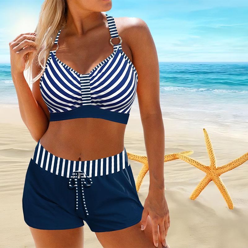 Женский купальник с бретелями и желтой сеткой, бикини с коротким топом, купальник