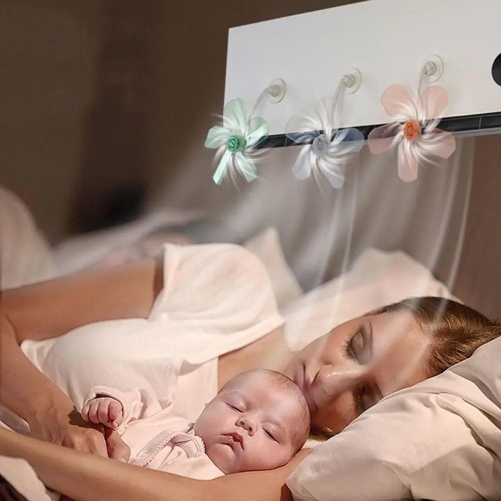 3Pcs Wall Mounted Conditioning Guide Fan Adjustable Plastic Air Conditioner Windshield Anti Direct Blowing Windmill Shaped