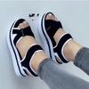 Summer New Flat-bottomed Thick-soled Beach Sandals Women's Light Color Matching Breathable Open-toed Wedge Sandals