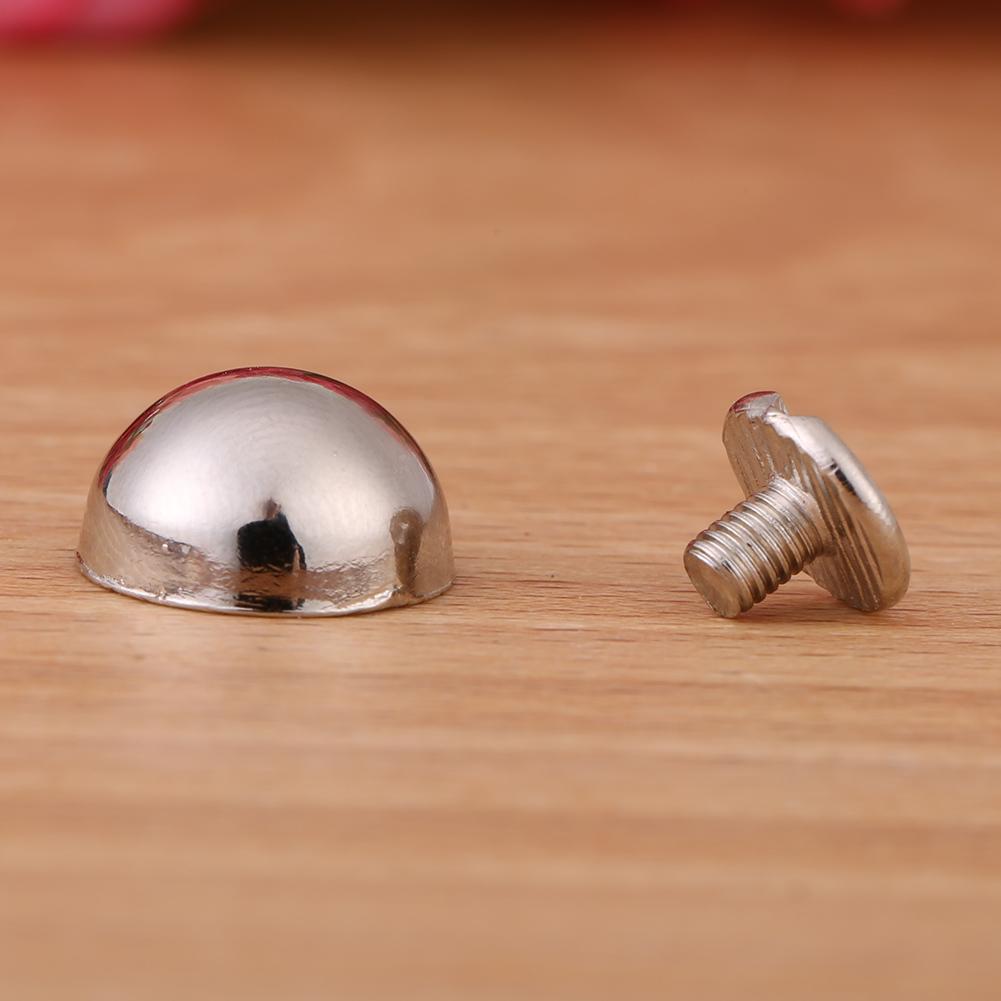 20pcs Mushroom Rivets Studs Buttons Screw for Leather Belt Bag Shoes Decoration(silver)