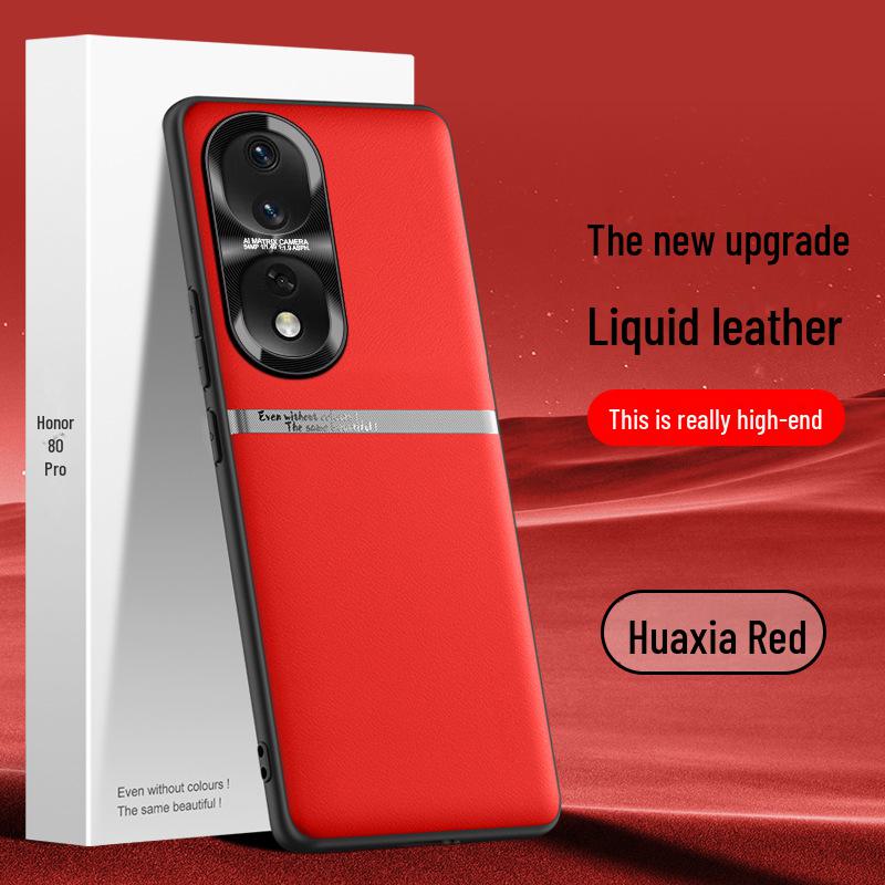 Защитный чехол из жидкой кожи для Honor 80 Pro, устойчивый к падениям и загрязнениям, можно приобрести по отдельности.