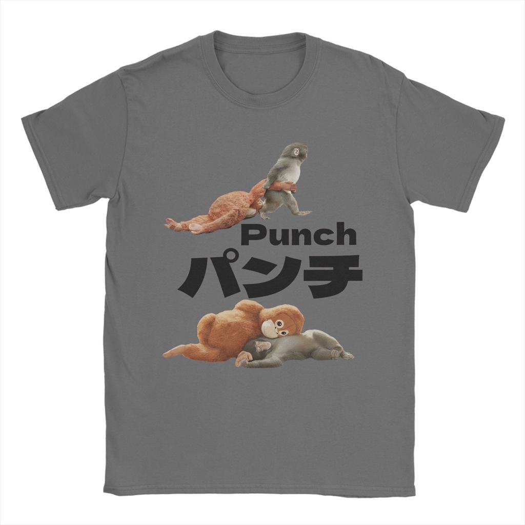 Punch Monkey Cute T Shirts Unisexs Pure Cotton Casual TShirts Crew Neck Tee Shirt Short Sleeve Tops Plus Size