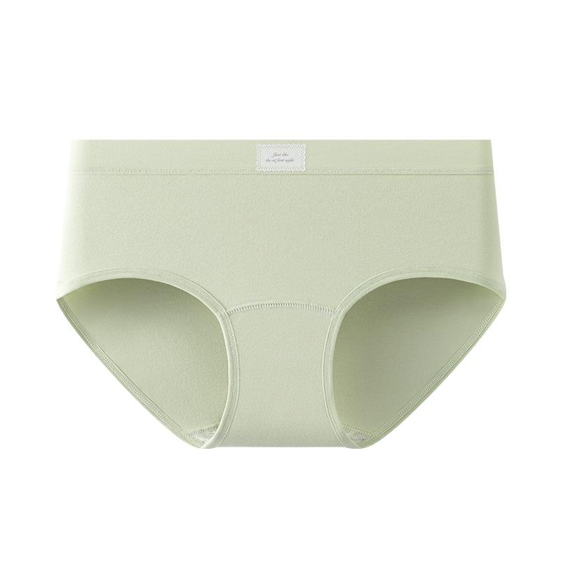 Women Mid Waist Pure Cotton Antibacterial Breathable Ladies Triangle Panties Underwear