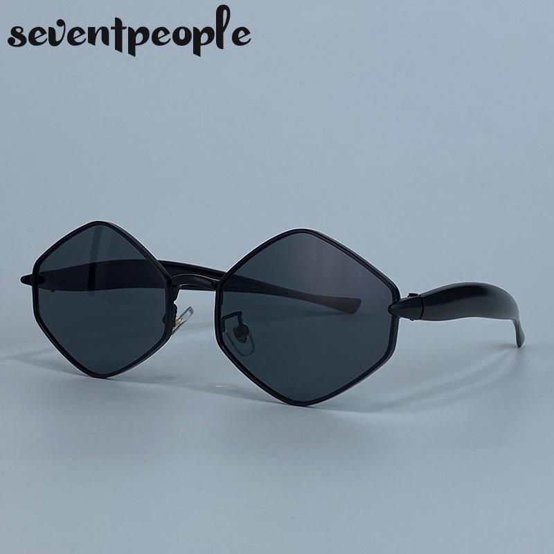 Маленькие шестиугольные солнцезащитные очки в стиле стимпанк для женщин, роскошный бренд, классическая металлическая оправа, многоугольные панк-солнцезащитные очки для дам, очки, солнцезащитные очки