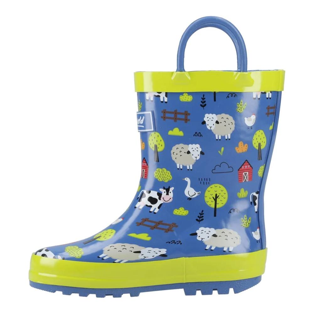 Cotswold Childrens/Kids Puddle Farm Animals Pull-On Wellington Boots