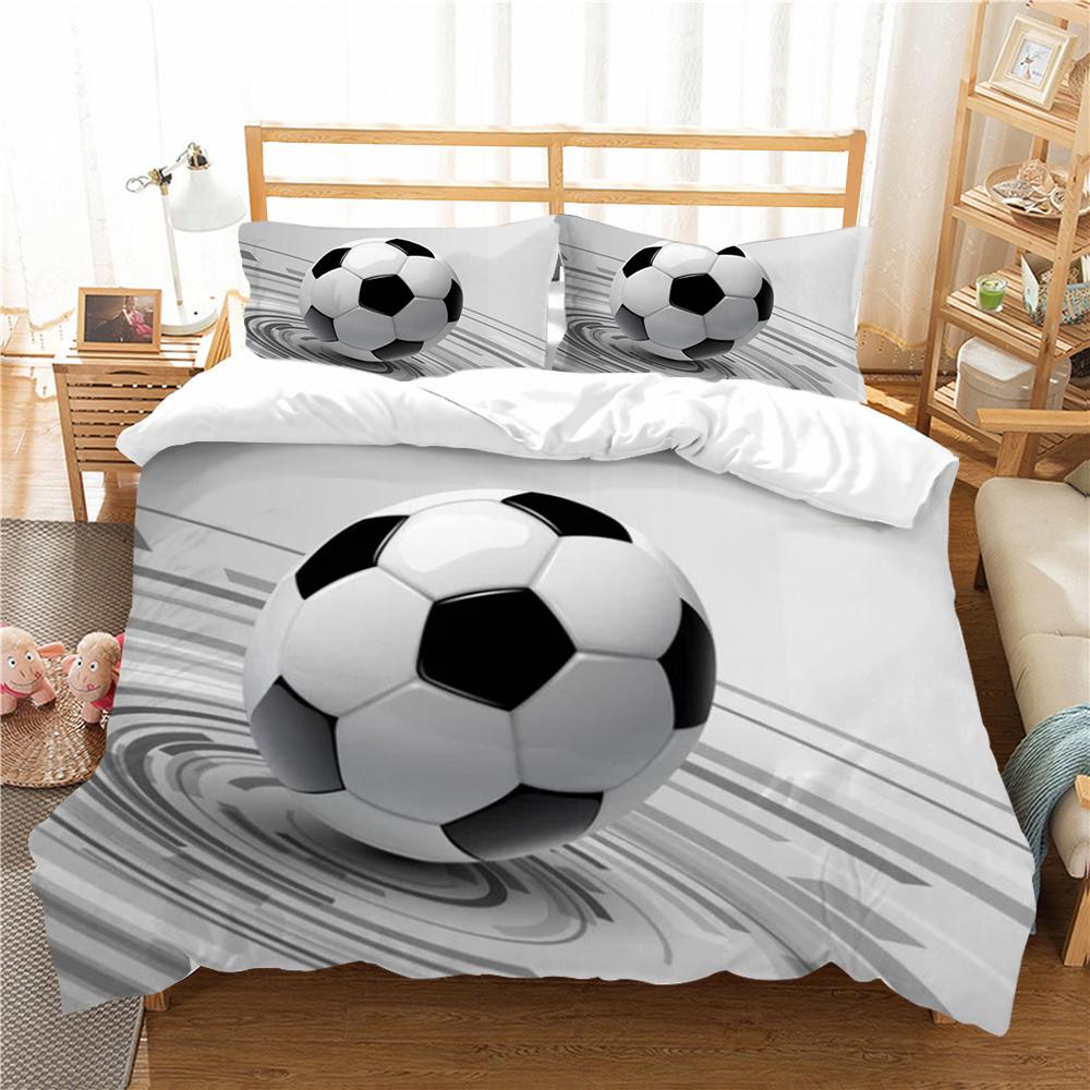 Футбольный пододеяльник, комплект королевского размера, постельное белье с футбольным принтом, домашние покрывала для мужчин и мальчиков, спортивные пододеяльники, комплект постельного белья