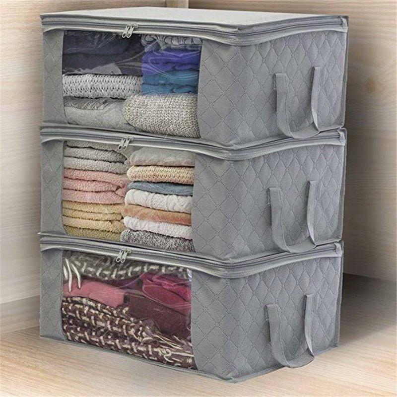 1/2/3Pcs Clothing Wardrobe Organizer Bag Clothes Blanket Quilt Closet Box Bag Home Foldable Storage