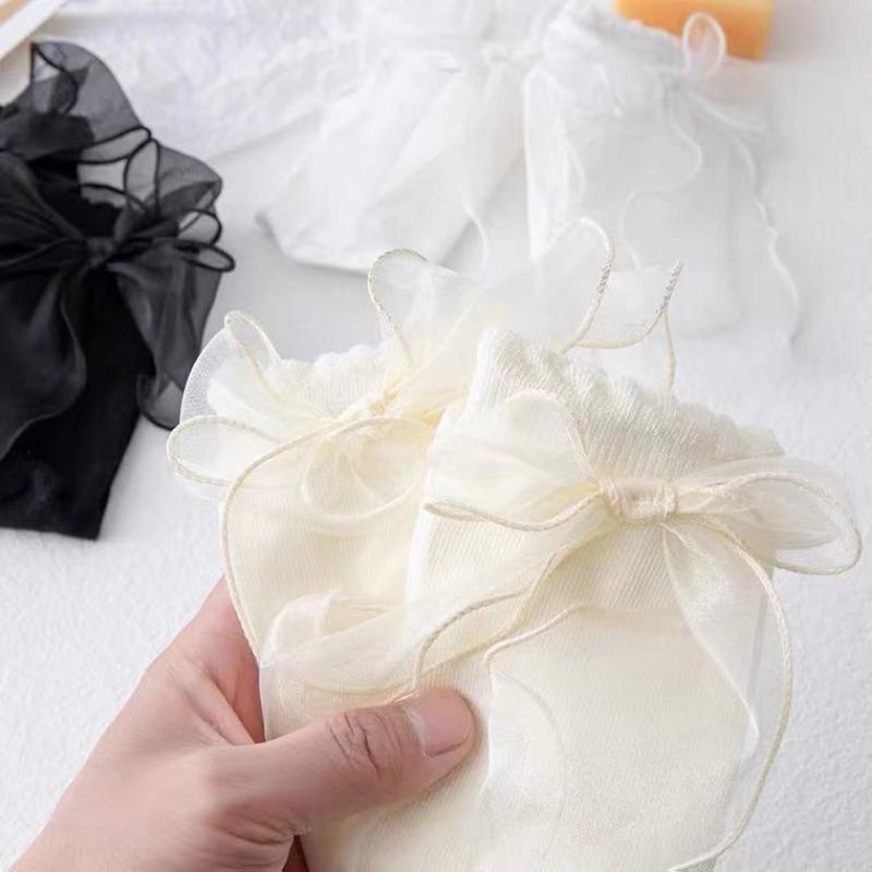 Женские модные носки средней длины с милым бантом для весны и осени
