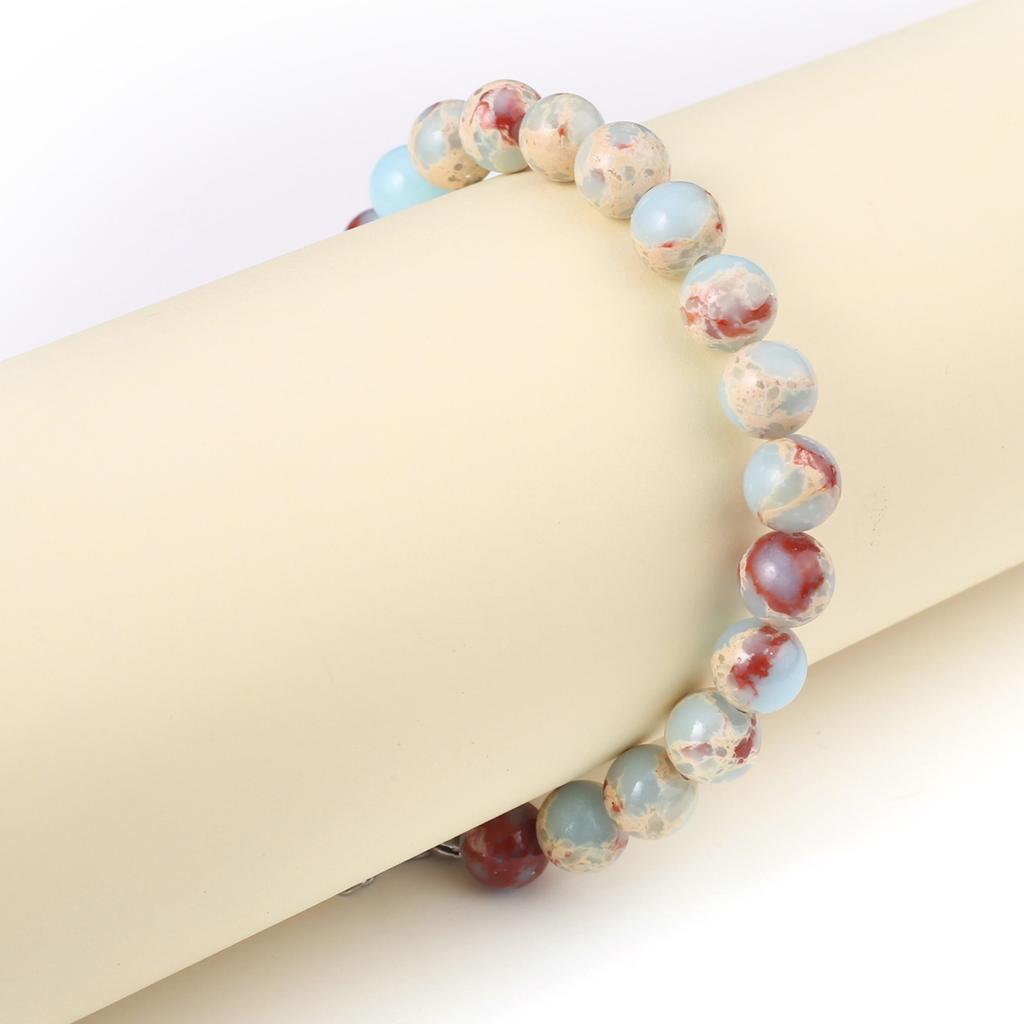 Новый стиль женский браслет натуральный камень императорский камень бусины 8X8 мм подвески для женщин романтический подарок на день рождения