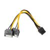 1 шт. Кабель питания Двойной 15-контактный SATA Папа к 8-контактному Папа PCI Express PCI-E Адаптер-разветвитель для видеокарты