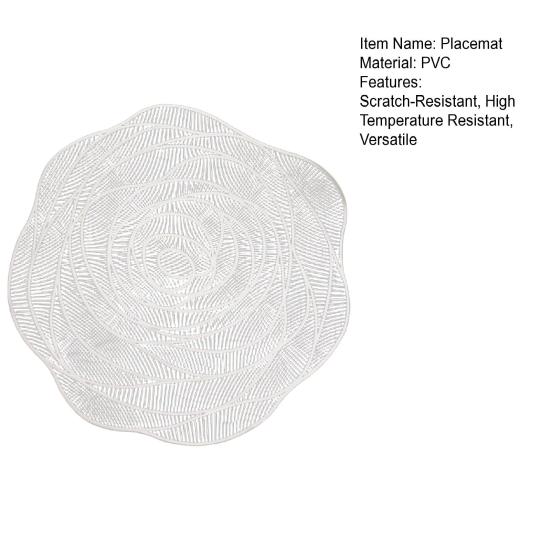 PVC Placemats Heat-Resistant Waterproof Oil-Proof Dining Table Mats Rose Design